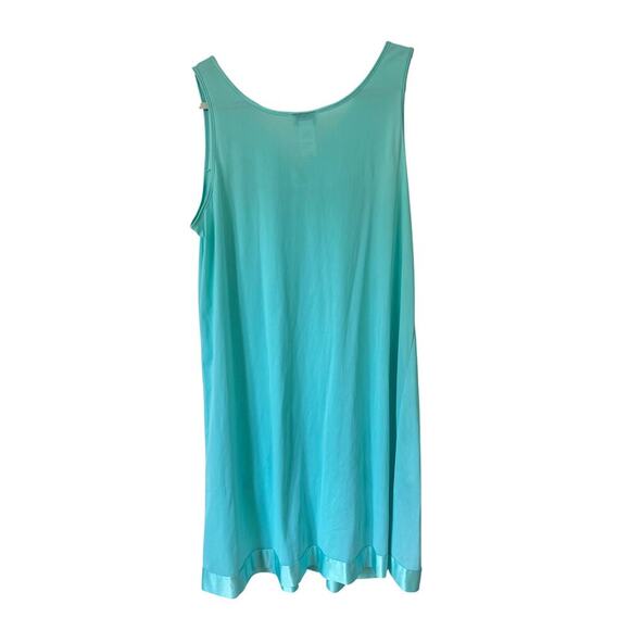 Vanity Fair Aqua Blue Nylon Nightgown Size M | Vintage Style Sleeveless Lingerie - Picture 2 of 3